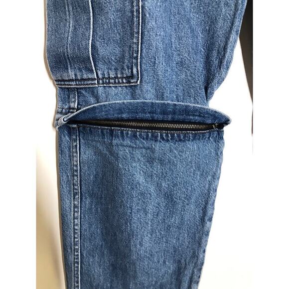 Madewell Baggy Cargo Jeans Baggy Zip-Off Edition Thetford Wash NWT Size 26 - Picture 7 of 13